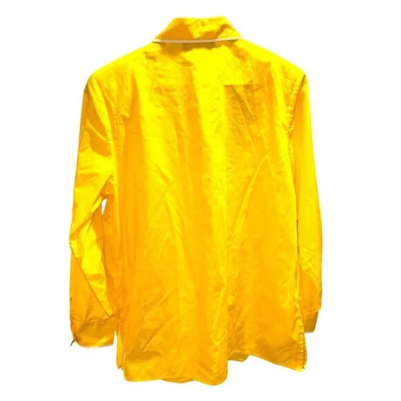 Bob Mackie Wearable Art Yellow Embroidered Shirt Vintage Button Down Retro Chic - Picture 5 of 11